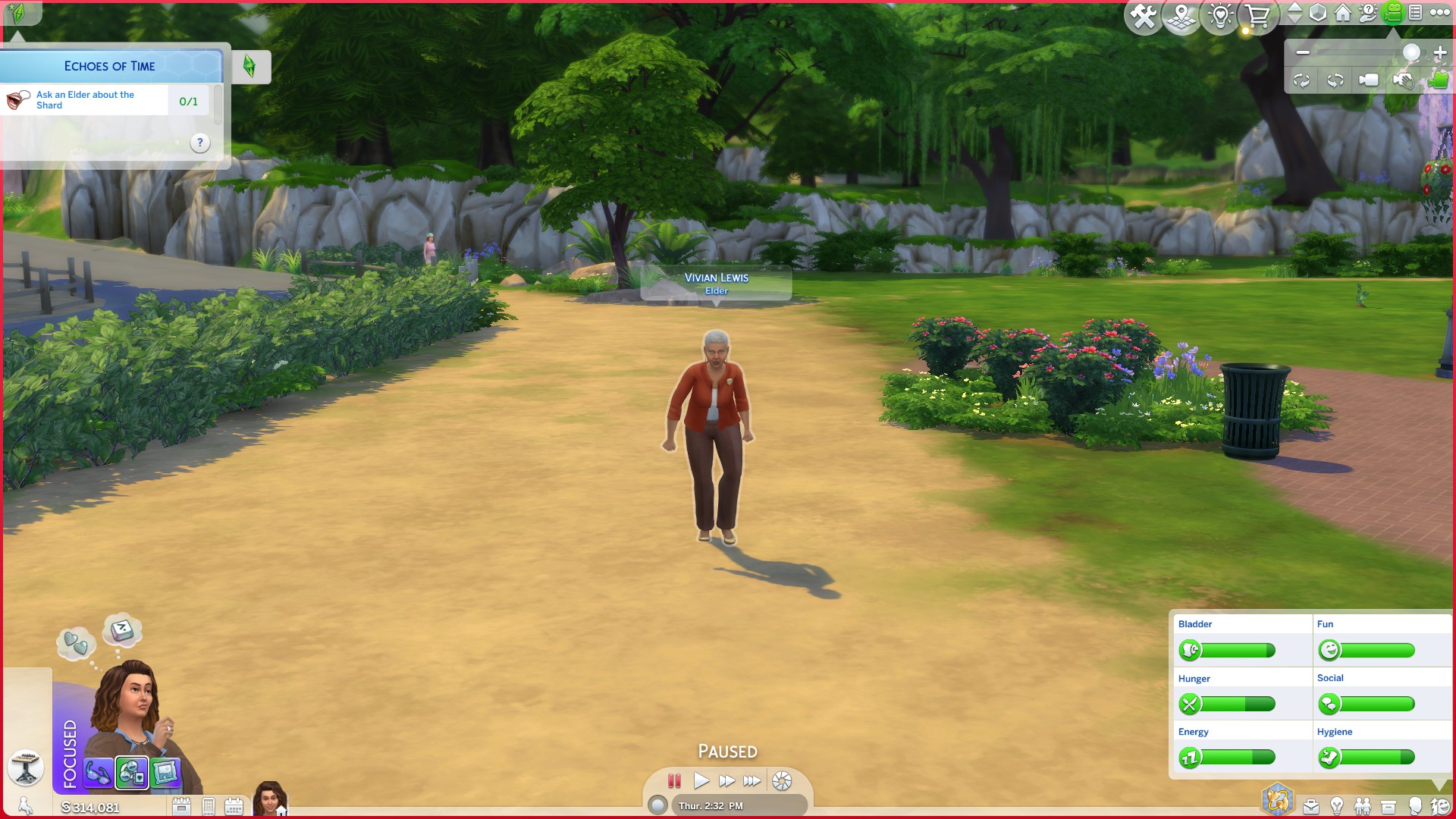 An image showing an “Elder” Sim walking in The Sims 4.