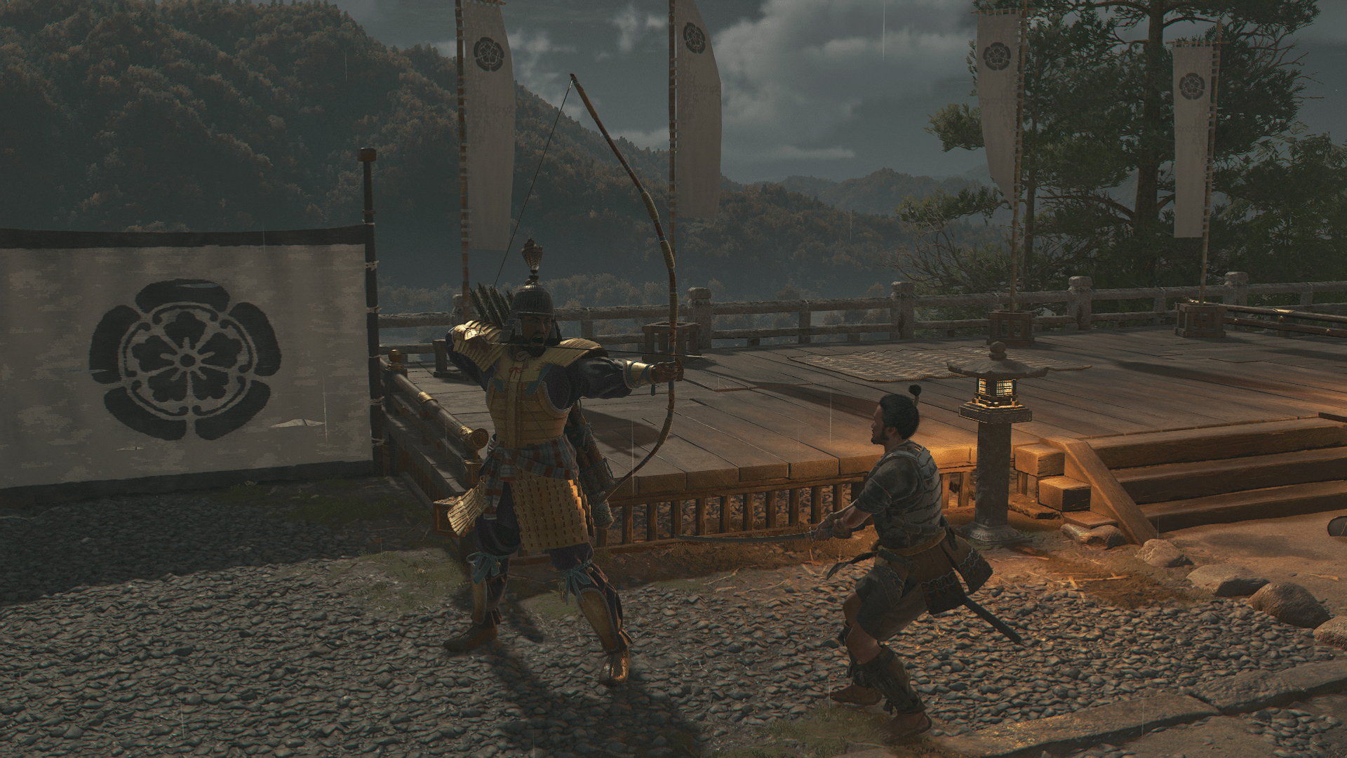 Yasuke readies a bow shot in Assassin’s Creed Shadows