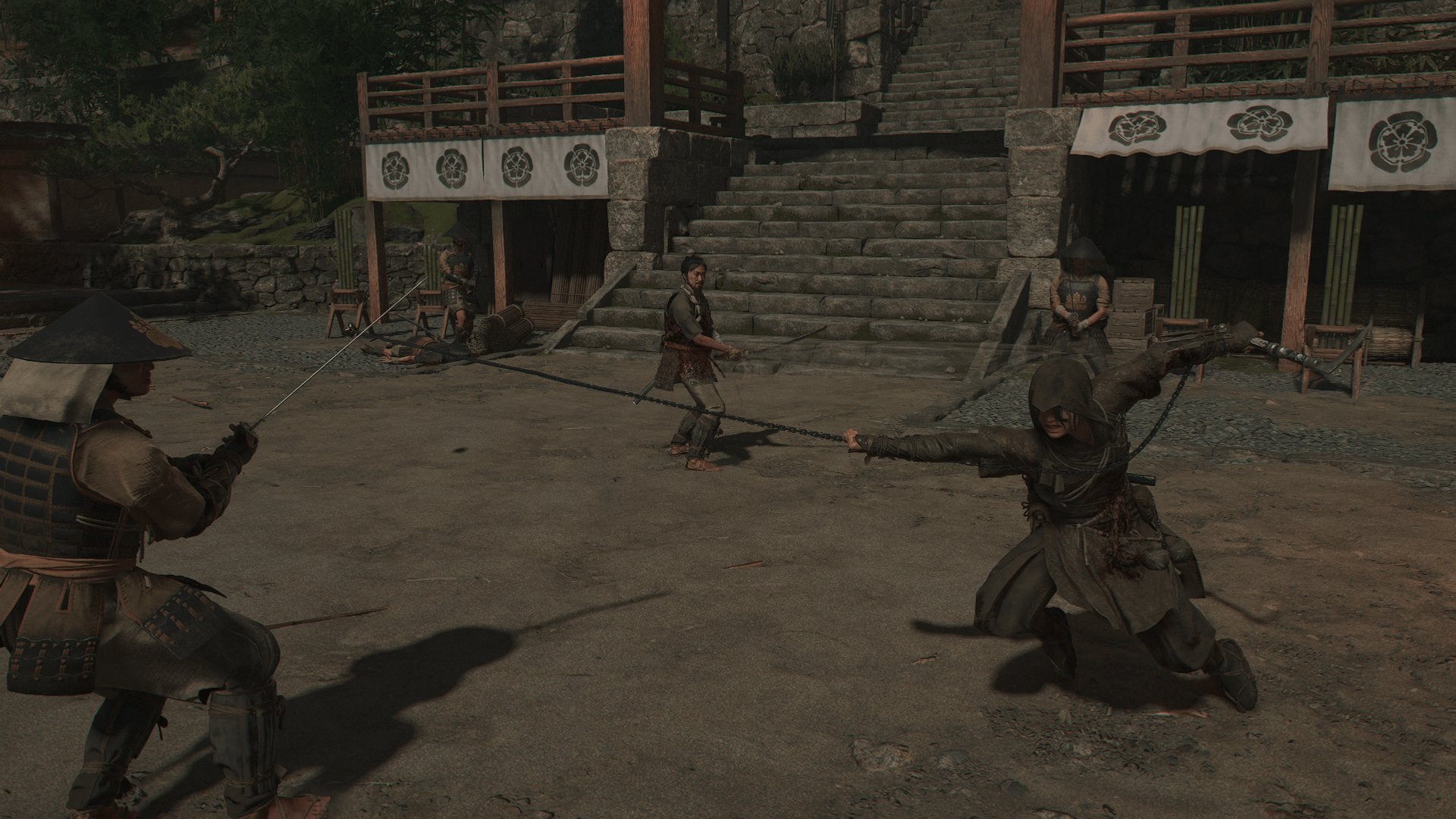 Naoe swings the kusarigama in Assassin’s Creed Shadows