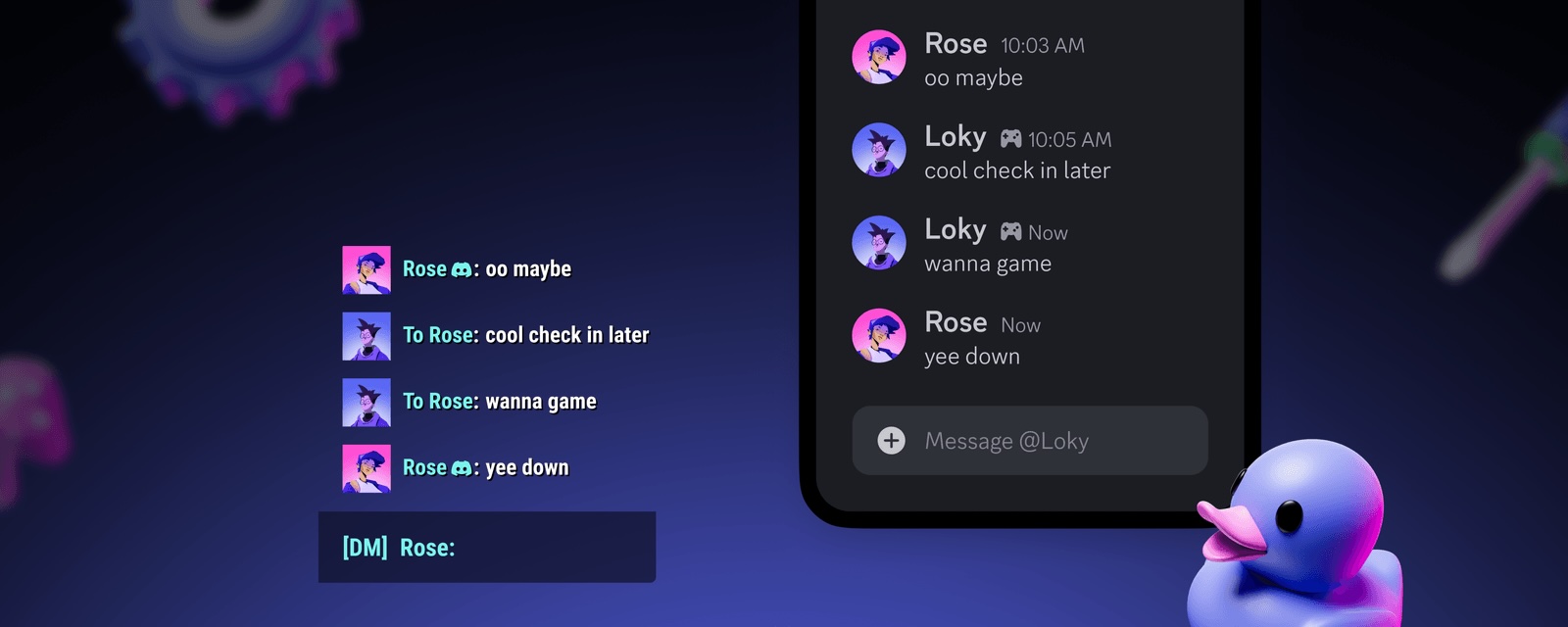 Discord friends chatting about wanting to “game”