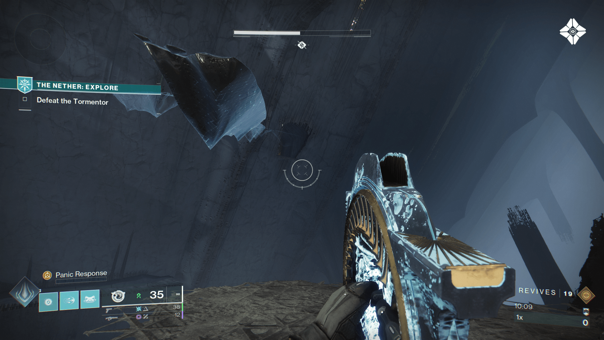 A Guardian climbs some hidden platforms in Destiny 2