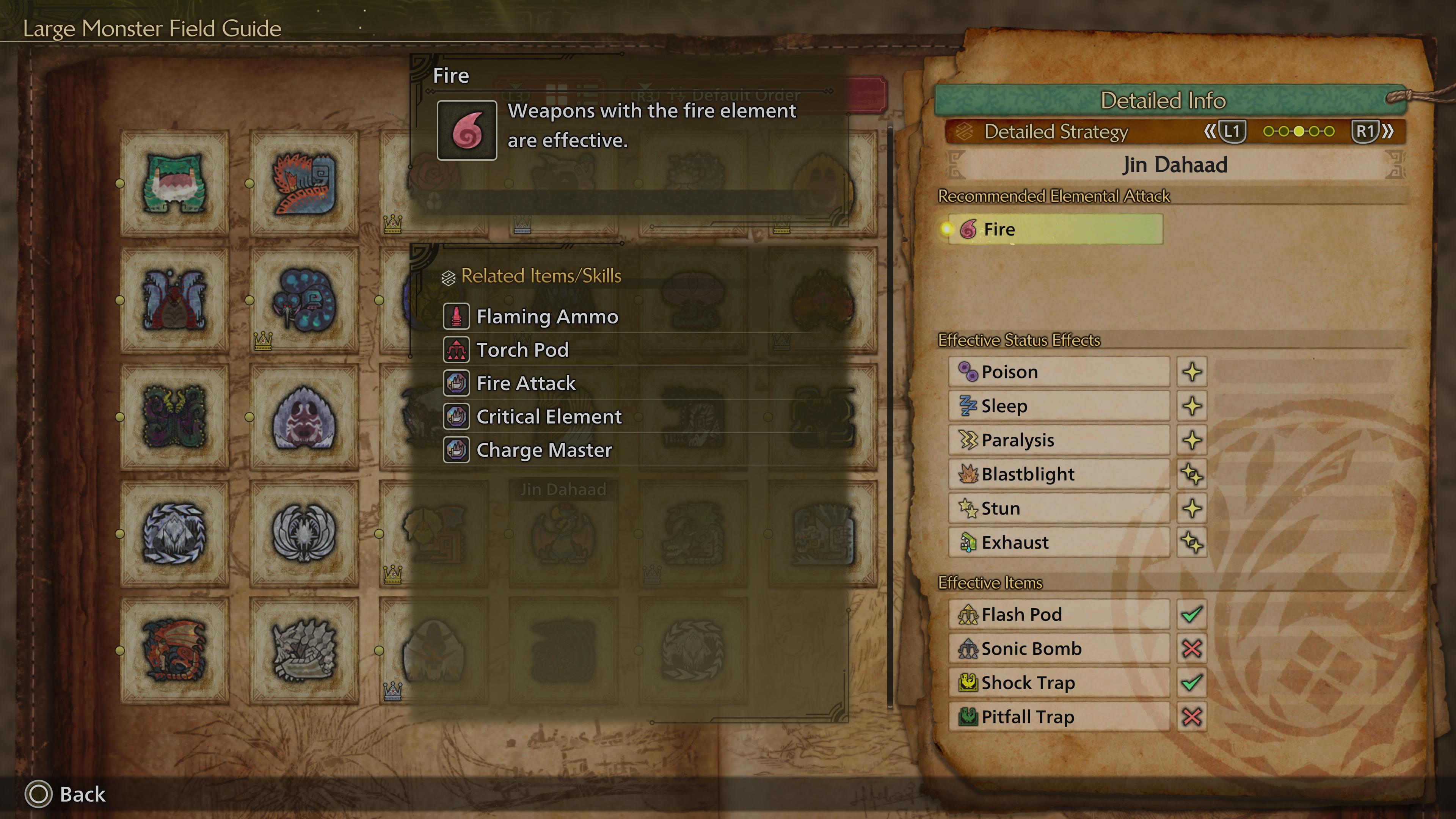 the resistances and weaknesses screen for jin dahaad