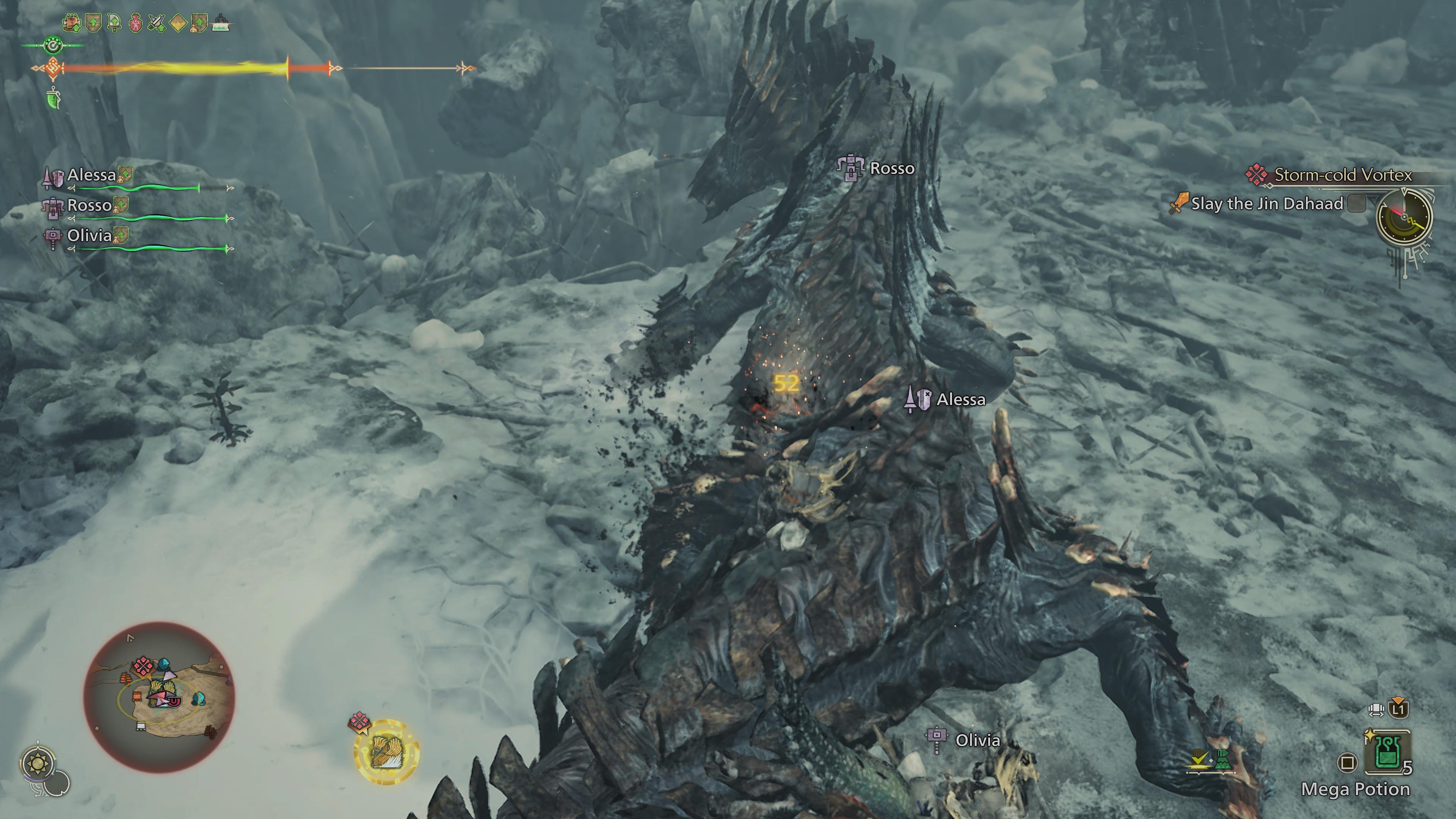 the hunter mounts a jin dahaad to attack a weak point