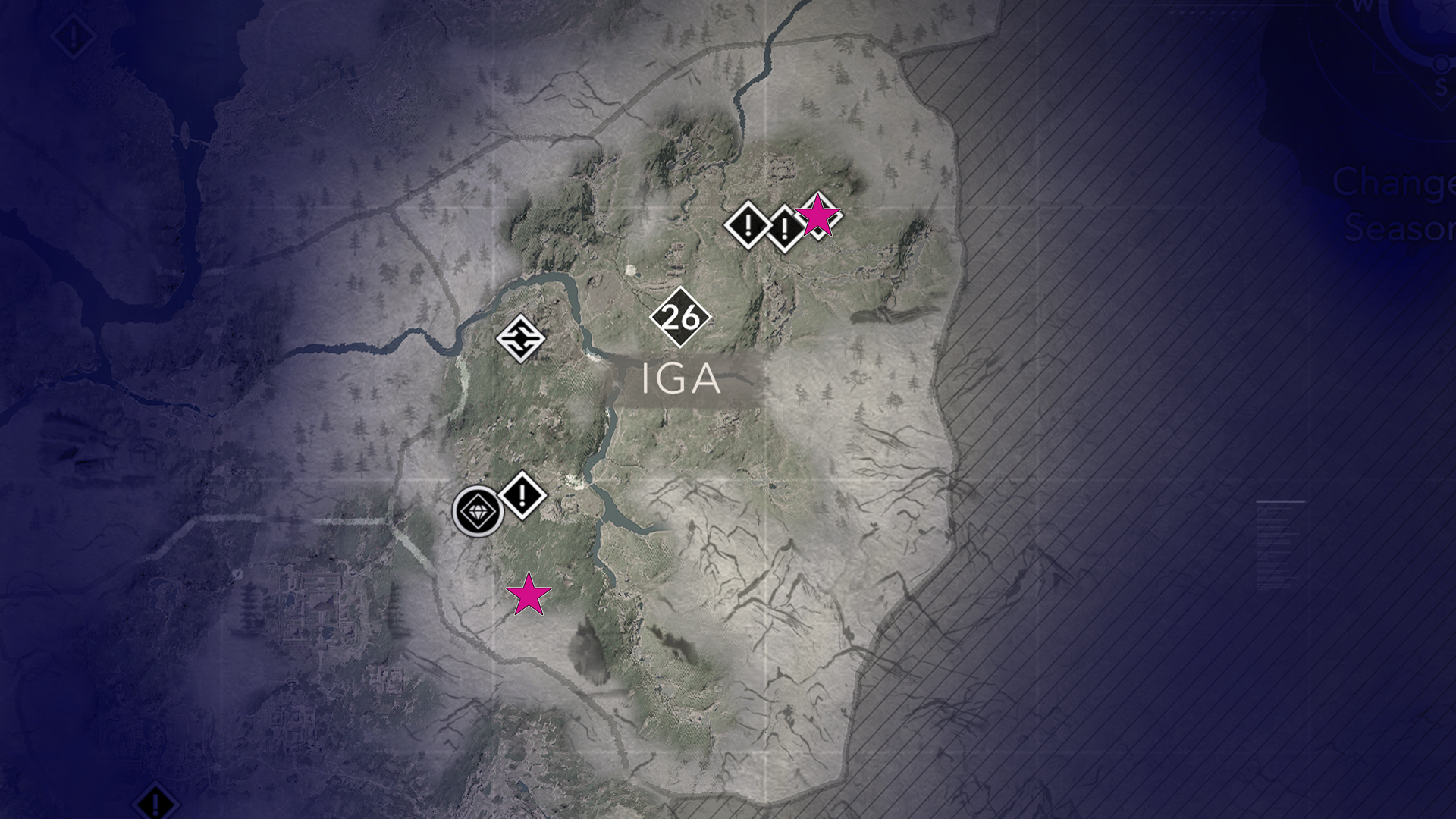 A map shows all Iga kuji-kiri locations in AC Shadows