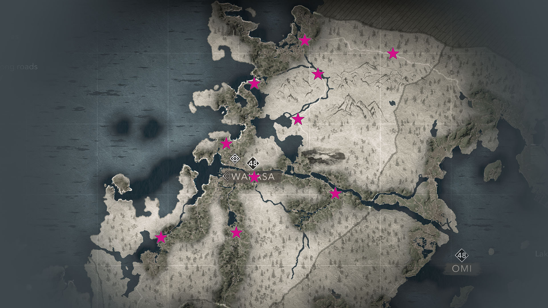 A map shows Wakasa Jizo Statues in AC Shadows
