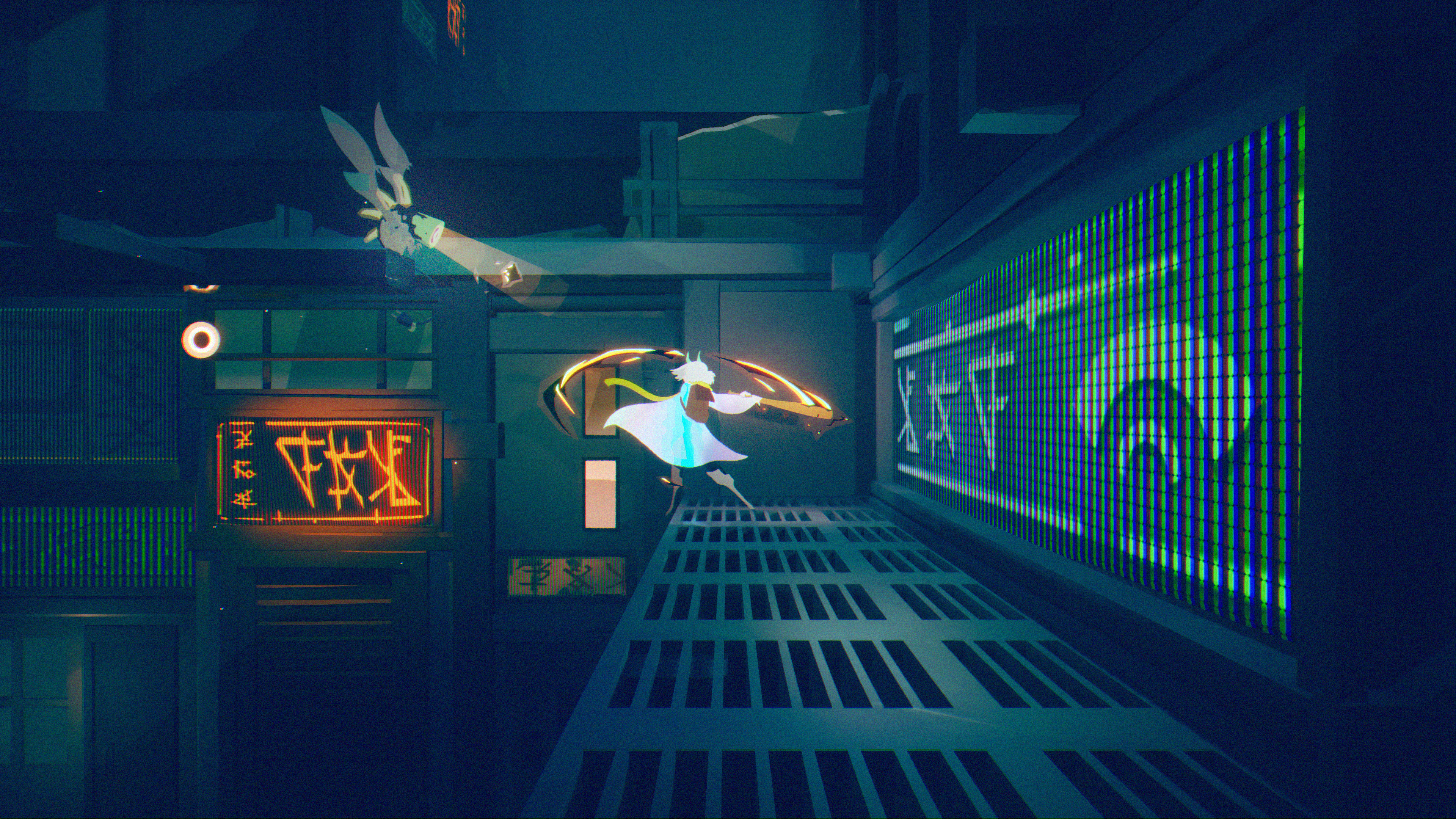 Luca the demon slices at a flying demon lantern in Possessor(s)