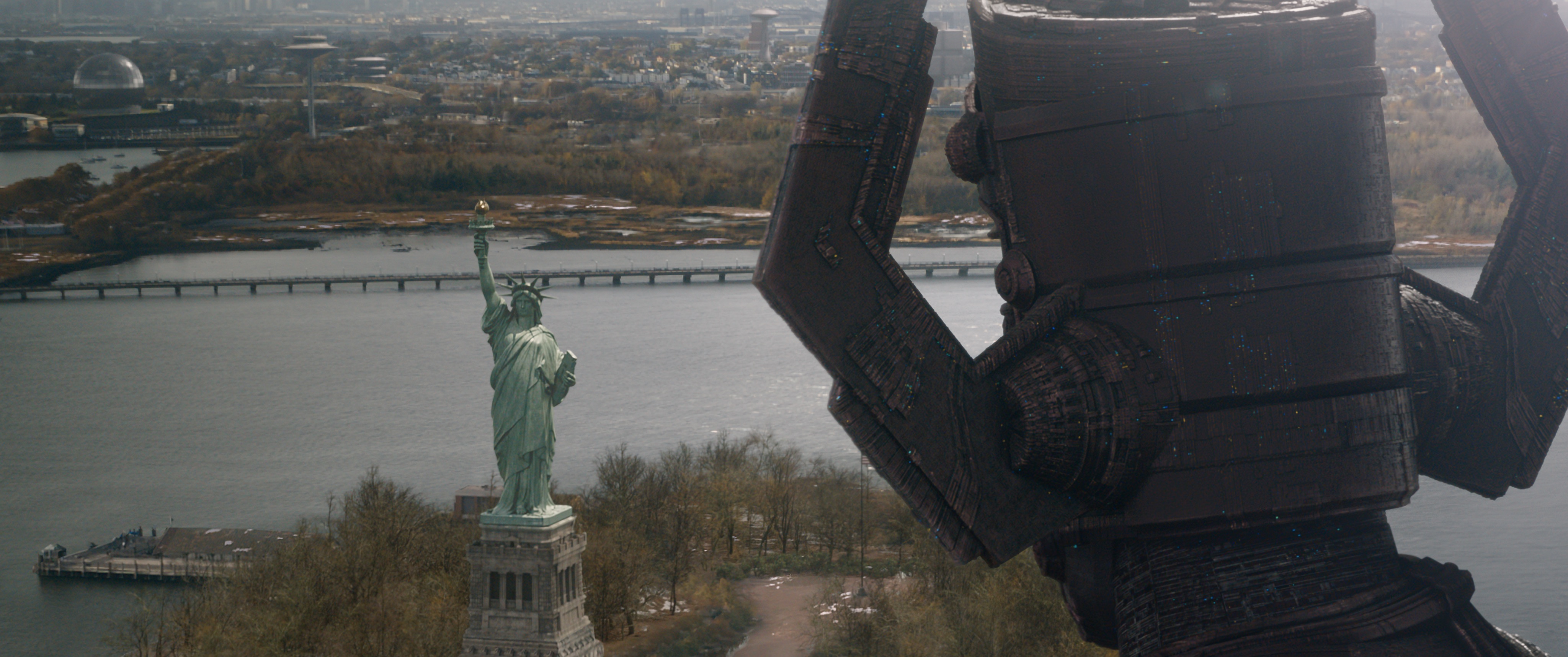 Galactus looms over the Statue of Liberty in Fantastic Four: First Steps