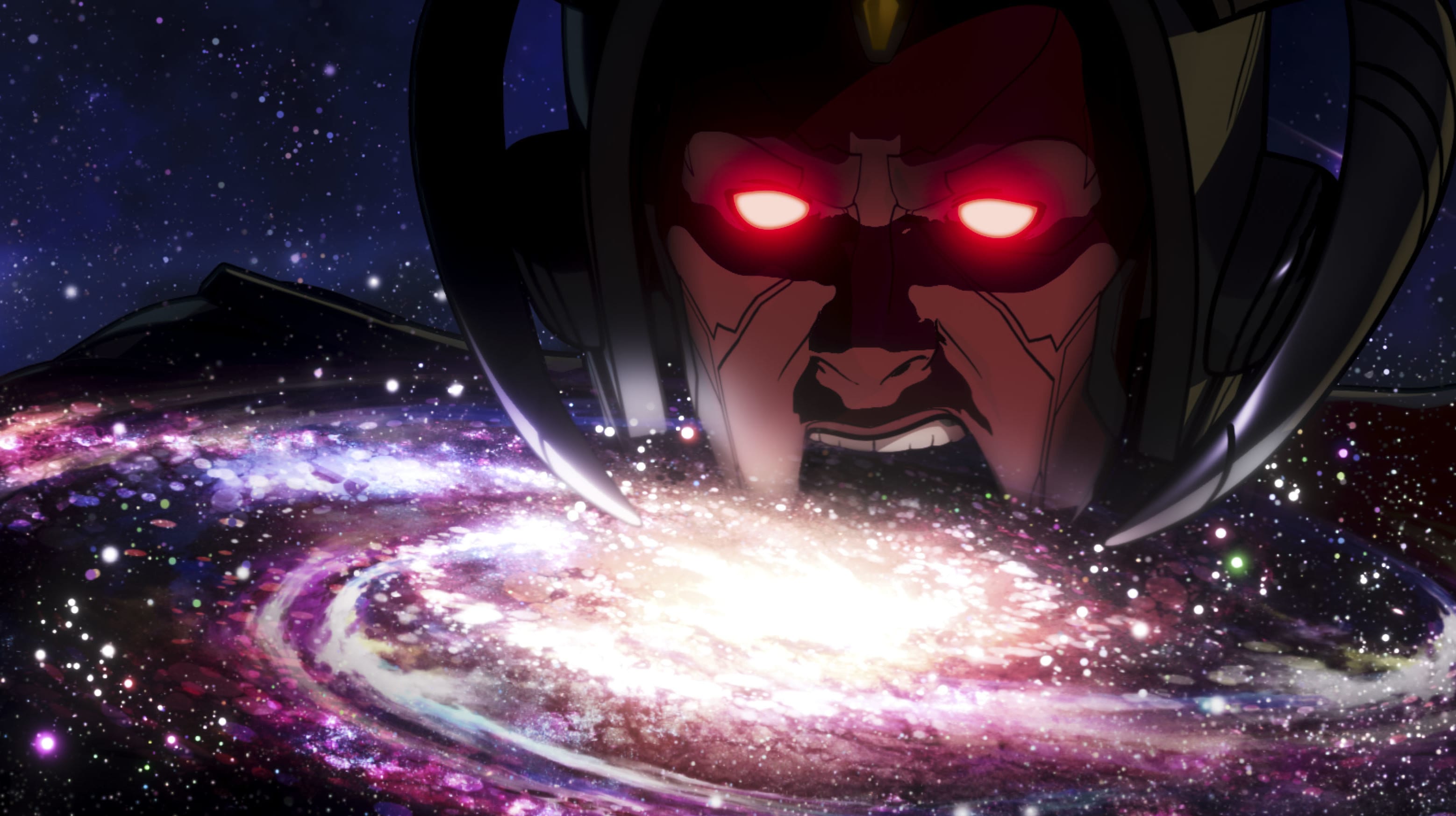Infinity Ultron in What If…? season 1, about to chomp down on an entire galaxy while looking a whole lot like a reimagined Galactus