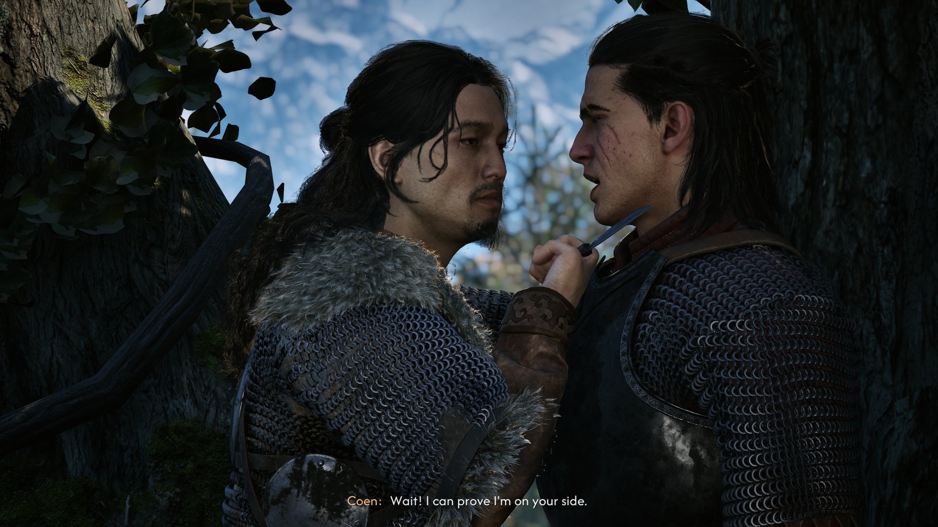 A dramatic cutscene from a role-playing game