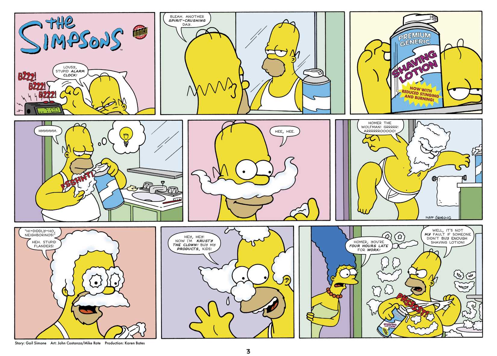Colorful cartoon-style artwork representing the visual style of the Simpsons comic strips
