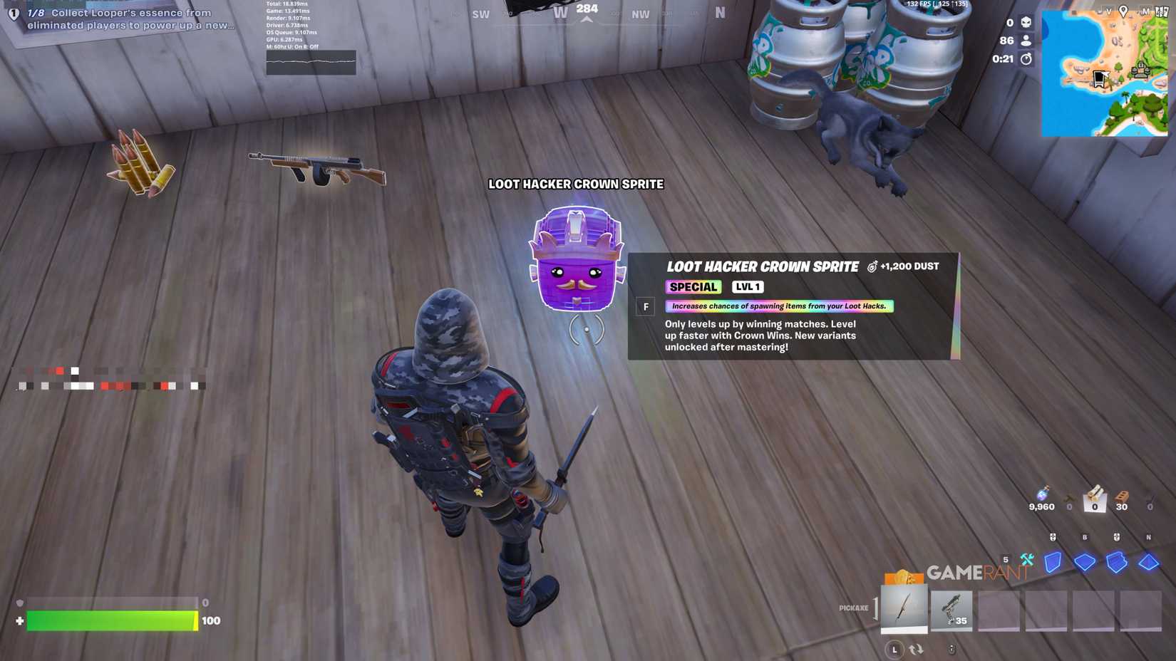 Drop rate statistics displayed on a gaming HUD