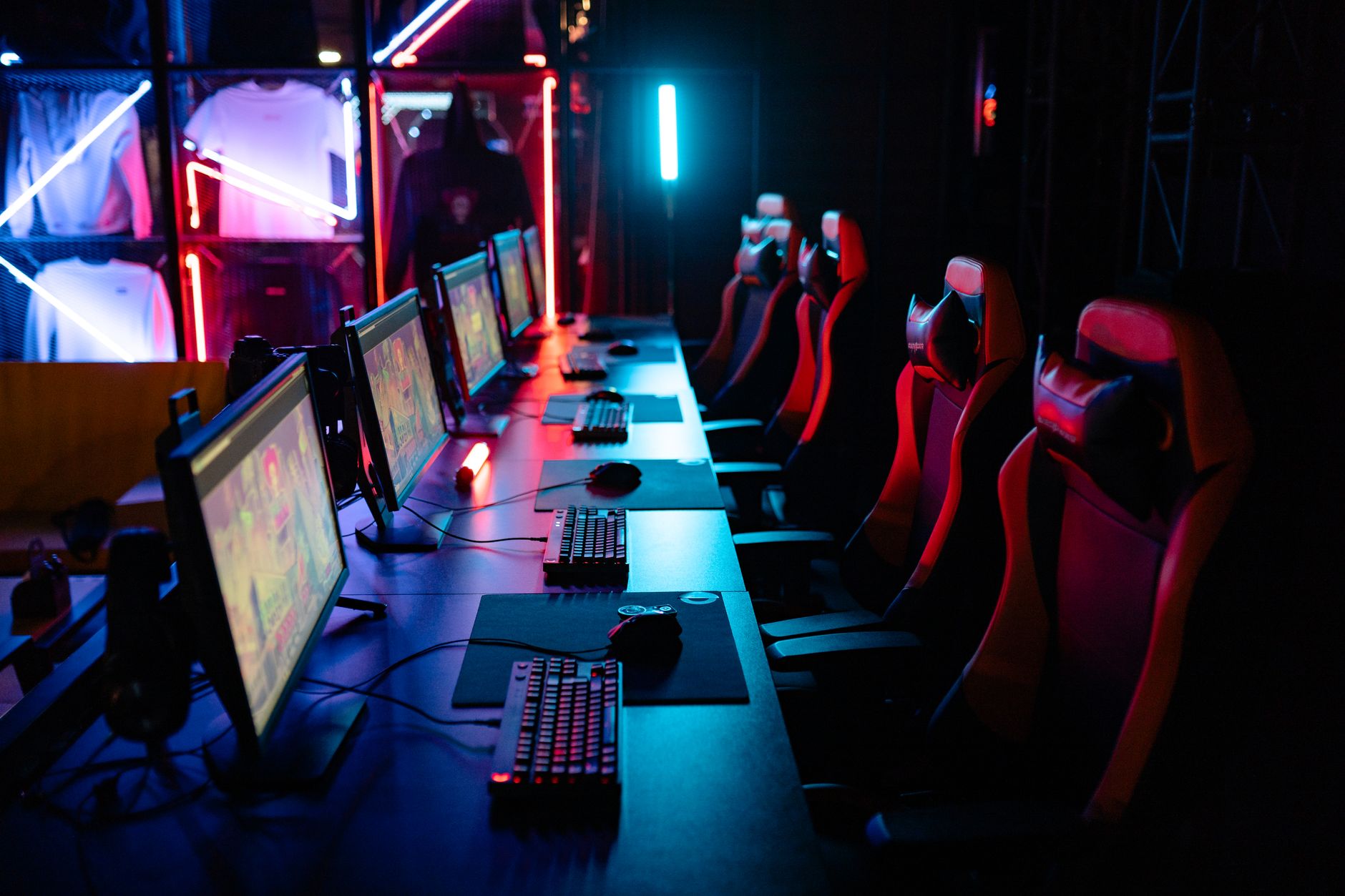 A gaming PC setup ready for an online multiplayer session