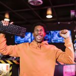 Colorful gaming celebration setup representing a birthday bash for iconic game characters