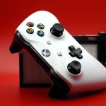 Xbox console on a gaming setup