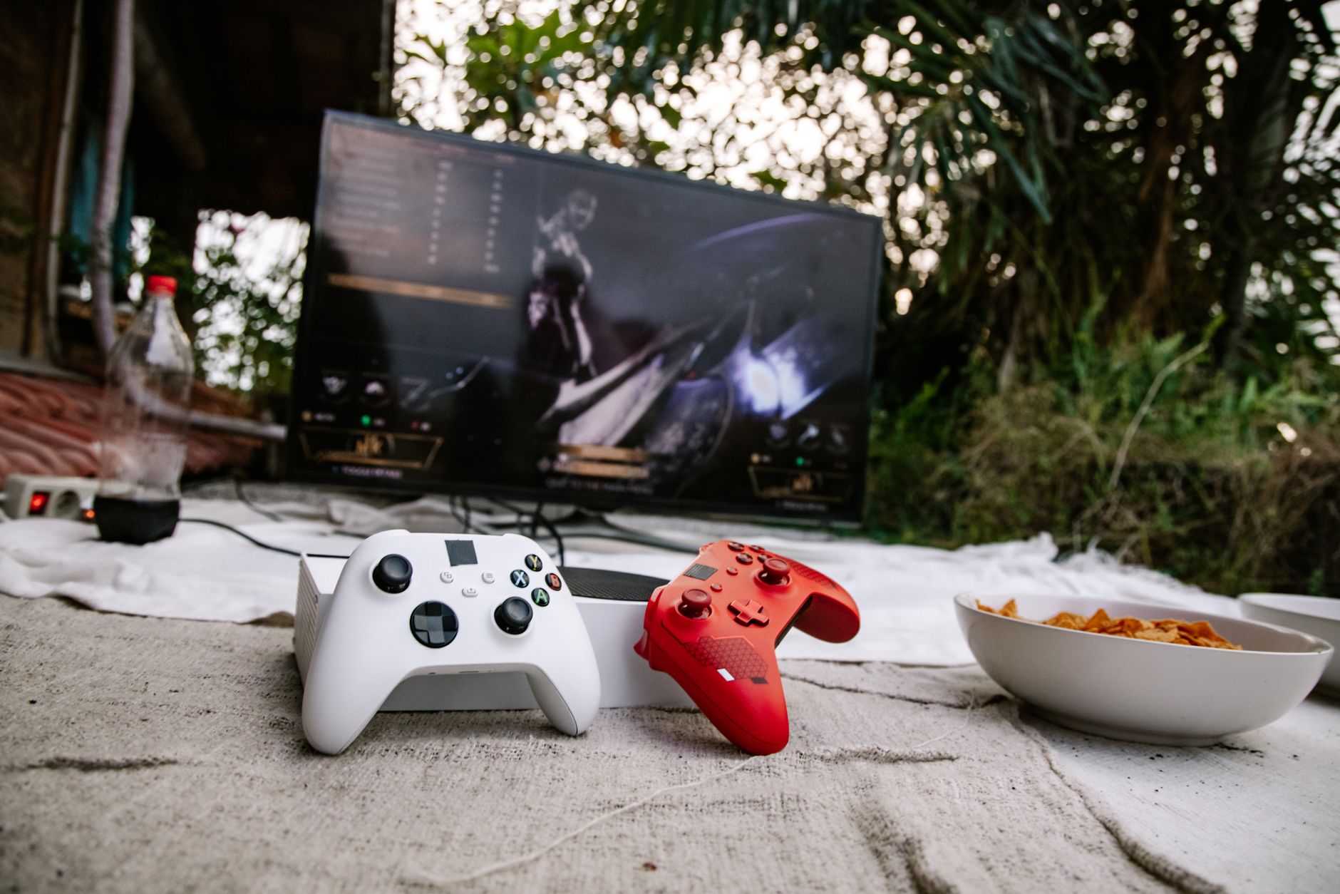 Gaming console connected to a television in TV mode