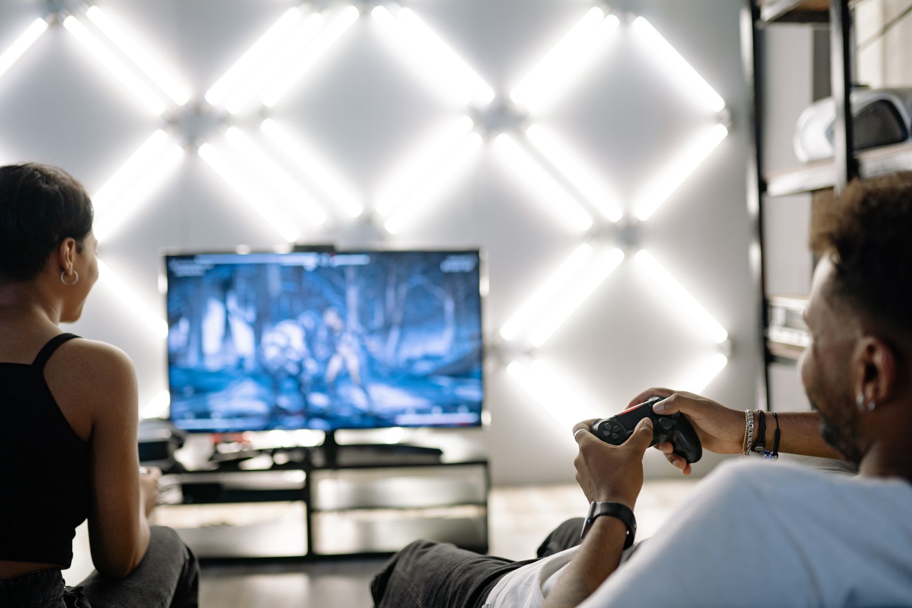 A gaming TV setup showing smooth display output