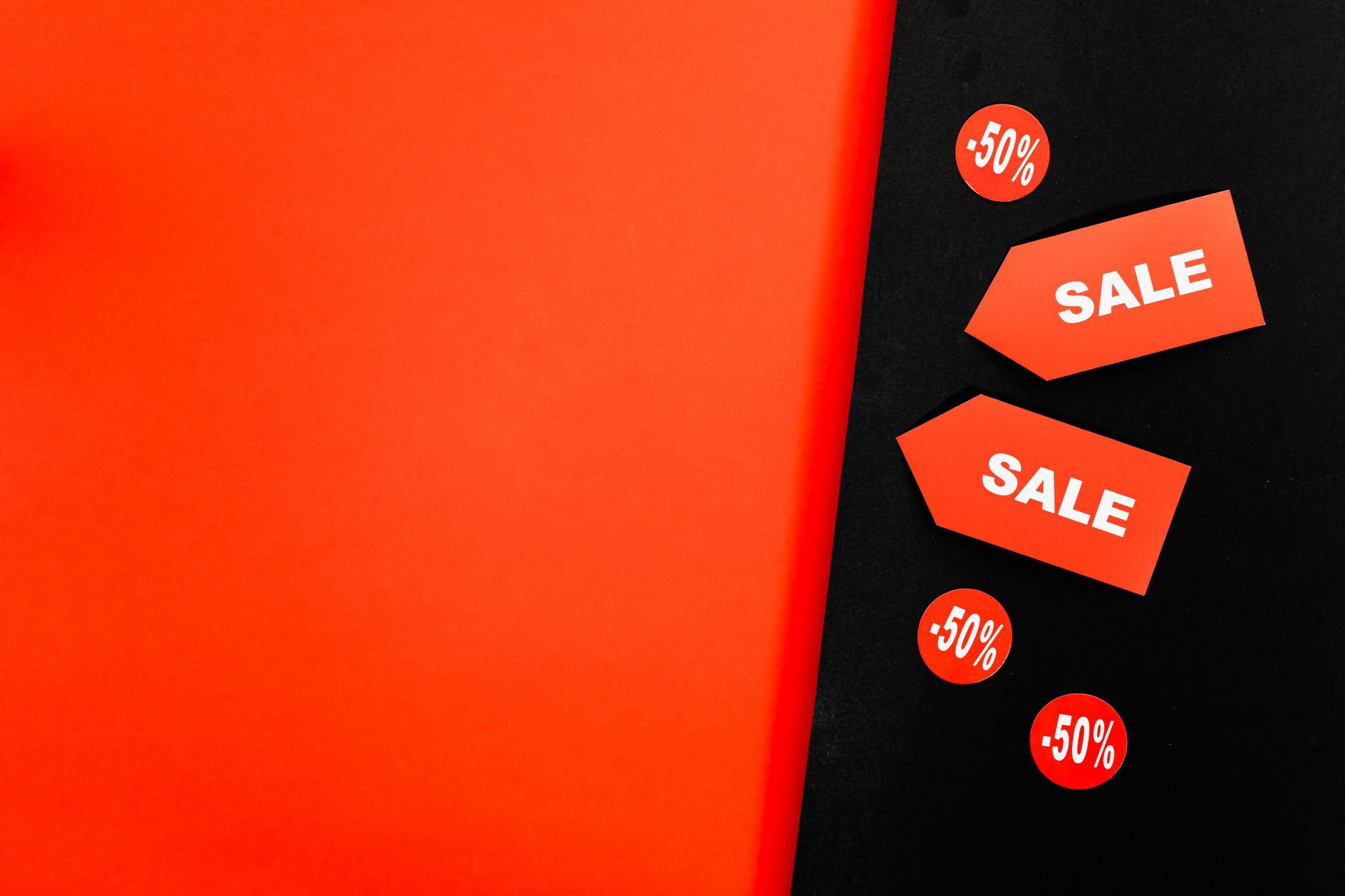 Sale price tags showing discounted items