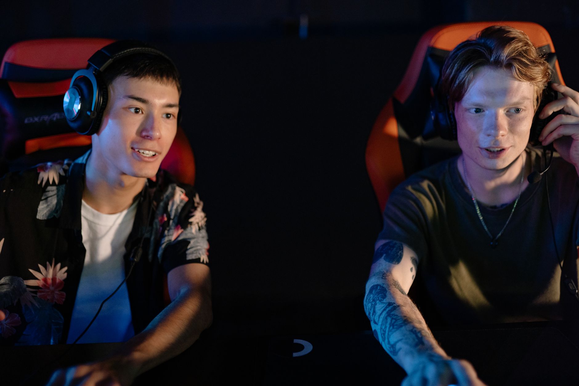 People using a chat feature while gaming online