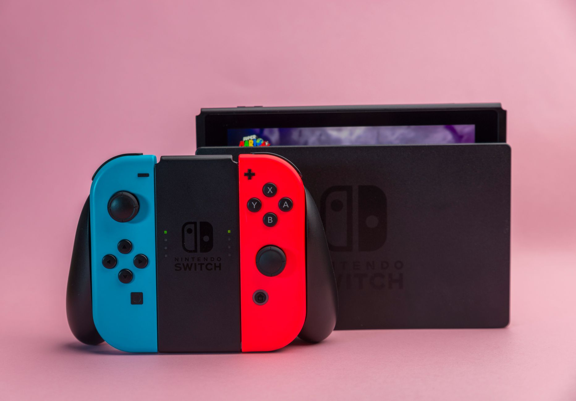 Player using Nintendo Switch in handheld mode