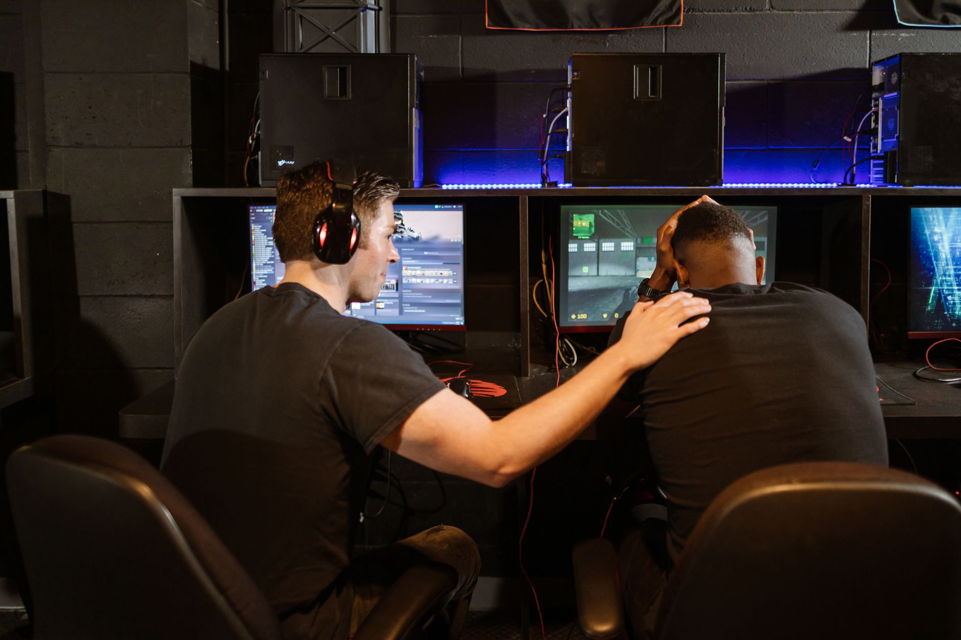 Players competing in an esports environment with focused intensity